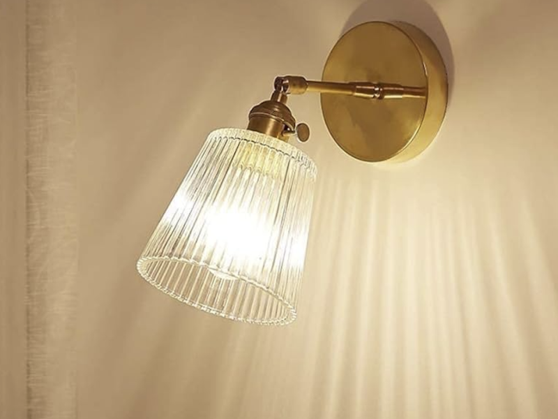 Timeless Elegance: Vintage Brass Glass Wall Lamp