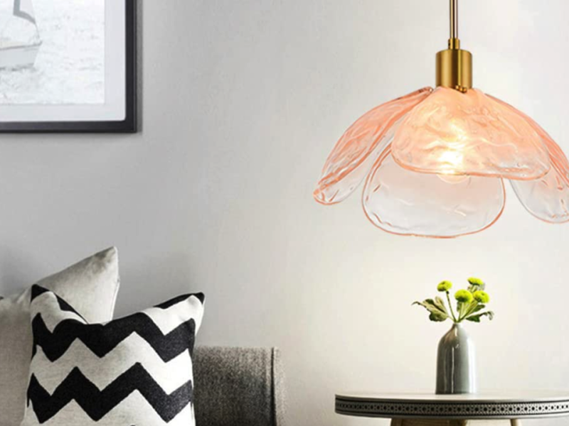 Reviving Vintage Elegance: Modern Retro Glass Iron Art Petal Ceiling Light