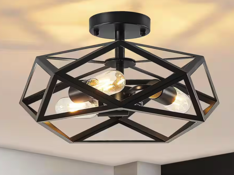 Modern Metal Geometric Ceiling Light: A Minimalist Touch