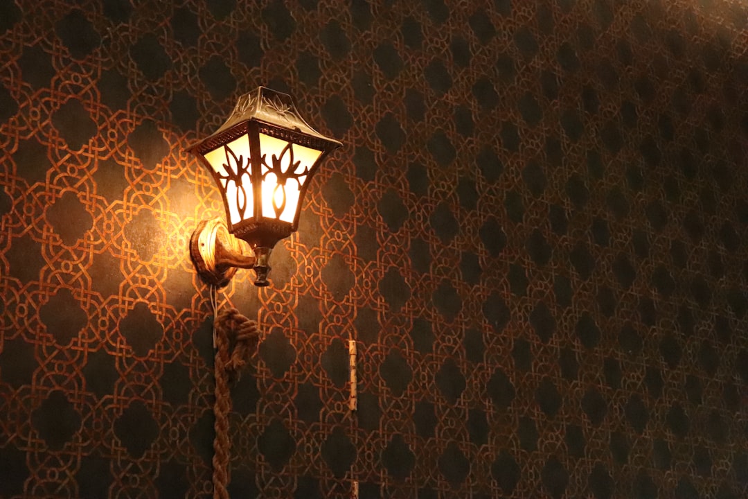 Photo vintage lantern style wall light