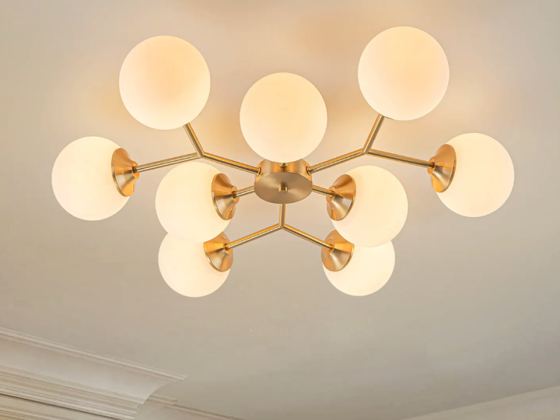Low Profile Apartment Lighting: Frosted Glass Ceiling Light