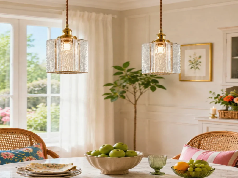 Stylish Hammered Glass Pendant Lights for Your Kitchen