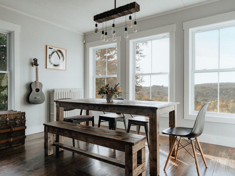 Linen Shade Rustic Dining Room Lighting: A Cozy Touch